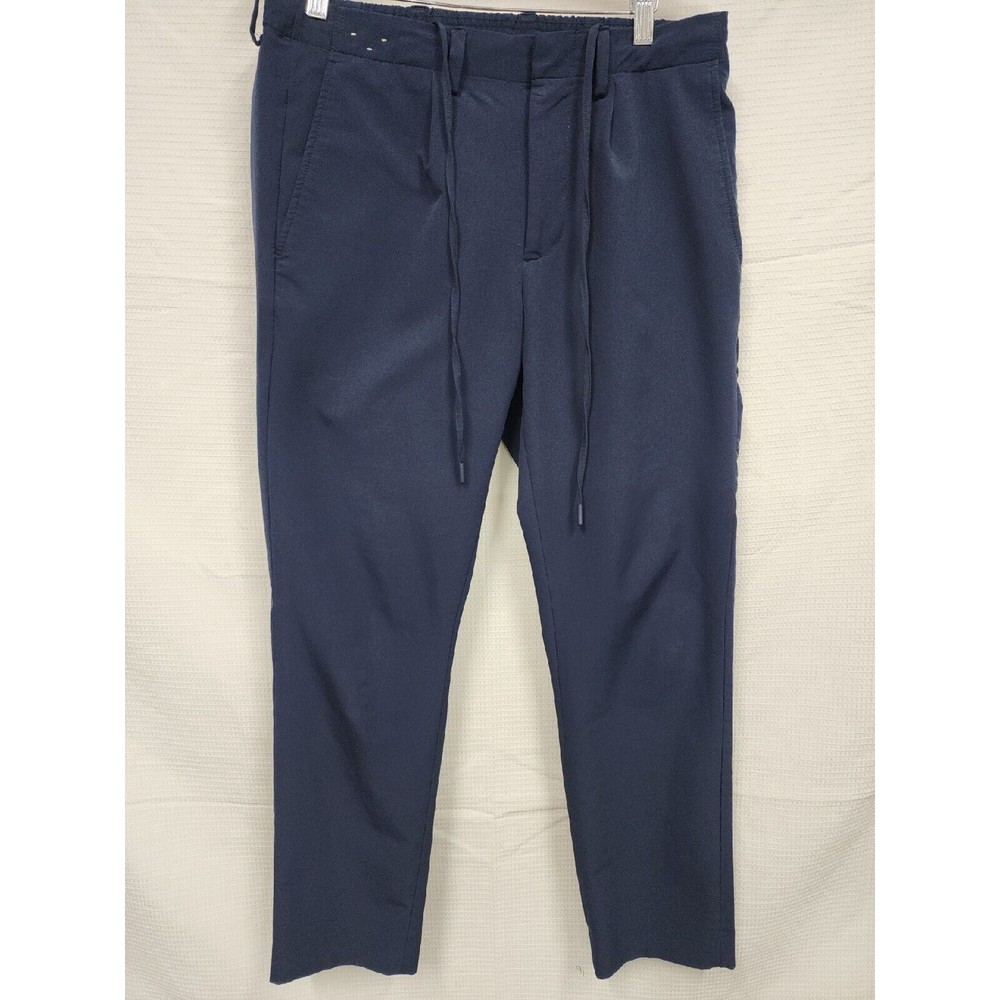 Crosby & Howard 32 x 30 Navy Blue Drawstrings Dress Pants Loose Fit Mens